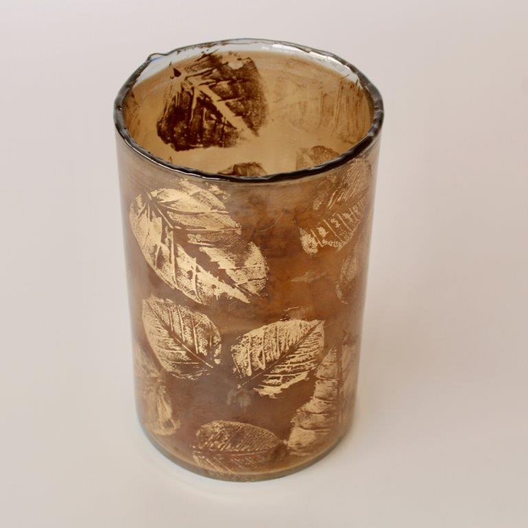 Gold Leaf Glass Vase